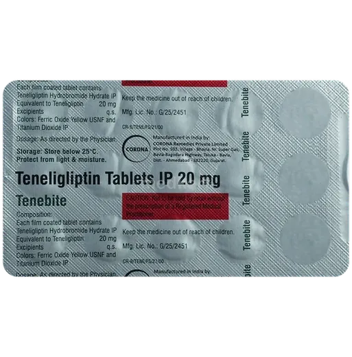 tenebite 20mg tablet 15's